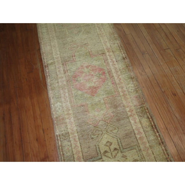 Textile Pale Turkish Vintage Long Runner For Sale - Image 7 of 7