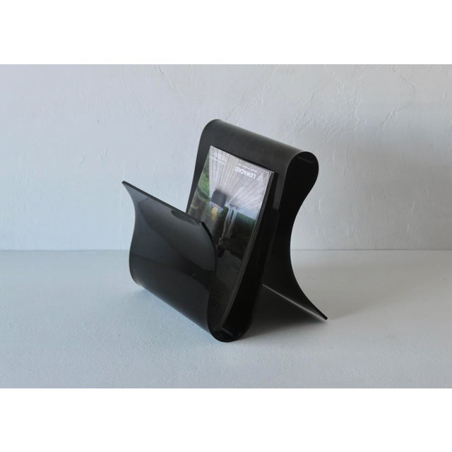 Front for Kartell Style Black Lucite Acrylic Magazine Rack Vintage For Sale - Image 11 of 11