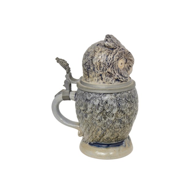Antique Owl Stein, Circa 1880 For Sale In Chicago - Image 6 of 9