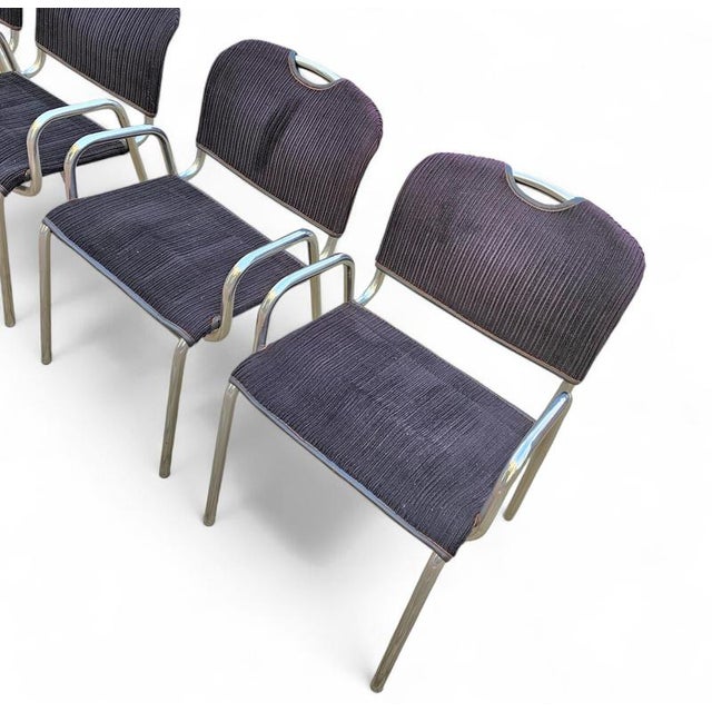 Black Upholstery Castiglietta Dining Chairs by Castiglioni for Zanotta, Italy, 1960s, Set of 4 For Sale - Image 4 of 18