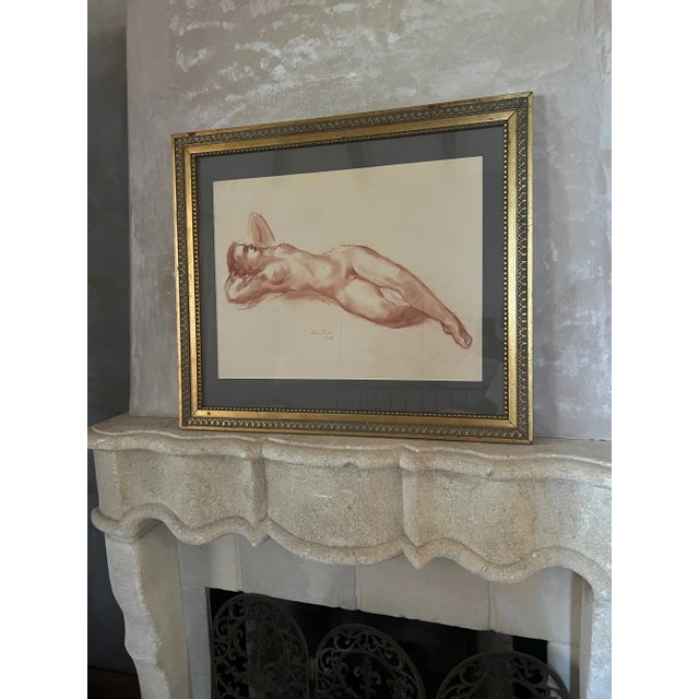 Reclining female nude, an artist rendering part of the pre-sculpture process. Harry Rosin (1897-1973) was an American...