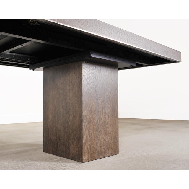 Bernhardt Linea Cerused Oak Modern Pedestal Dining Table 7.5 Ft For Sale - Image 15 of 17