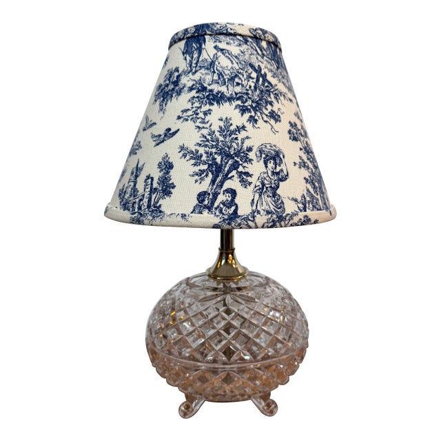 Cut Glass Boudoir Table Lamp For Sale