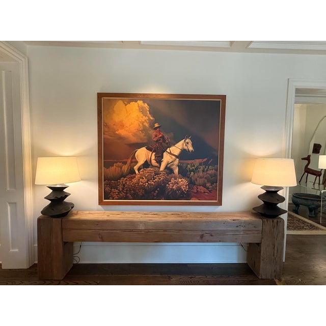 Rustic Signed Mark Maggiori “Electric Desert” XXL Canvas Print Painting Signed For Sale - Image 3 of 5