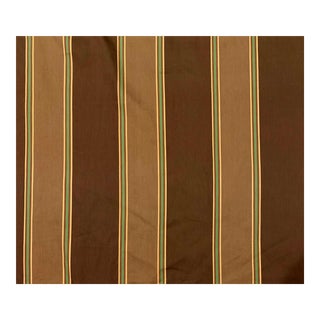 Vintage Thibaut Brown "Sherman Stripe" Cotton Fabric- 6 Yards For Sale