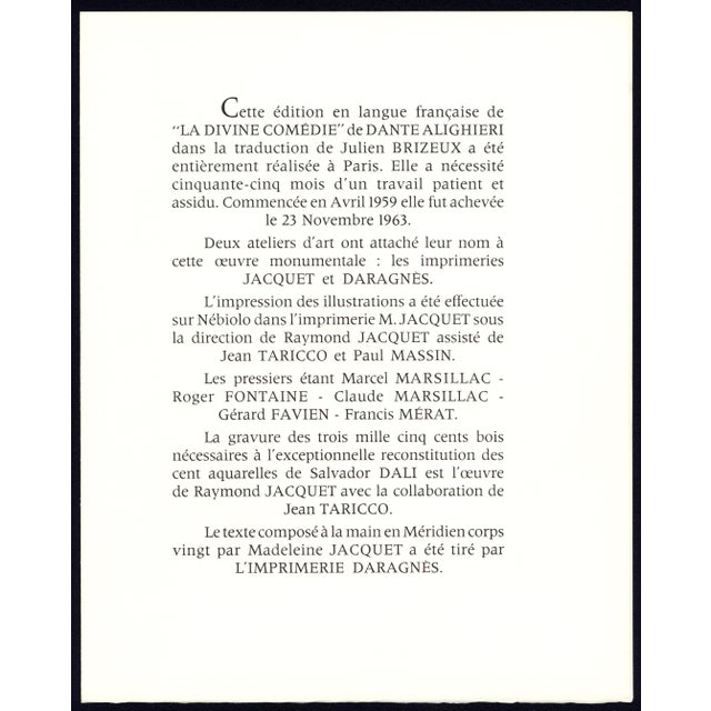 Printmaking Materials 1963 Dalí Divine Comedy Engraving Enfer Canto 9 Les Erinyes (The Furies) For Sale - Image 7 of 8