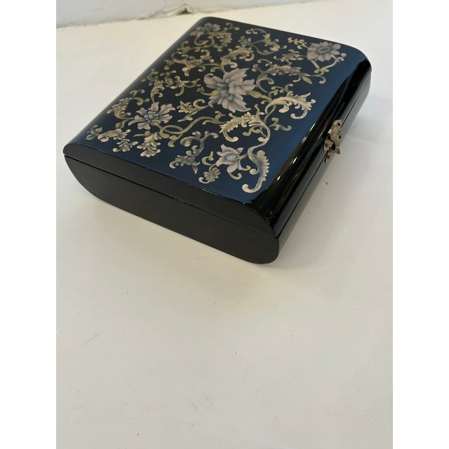 Chinese Black & Gold Lacquer Handmade Artisan Decorative Box For Sale - Image 3 of 10