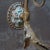 Metal Art Nouveau French Copper & Brass Holophane Glass Sconce For Sale - Image 7 of 9