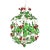 Italian Tole Strawberry Birdcage Chandelier Lantern Light, c.1960 For Sale