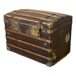Large Vintage Travel Trunk, 1920s For Sale
