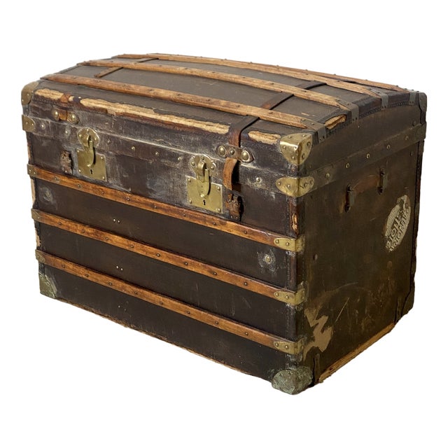Large Vintage Travel Trunk, 1920s For Sale