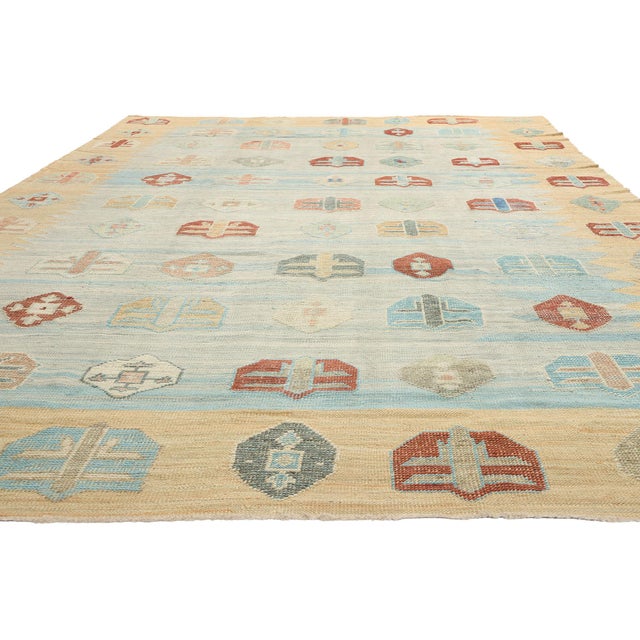 Tribal Large Turkish Kilim High-Low Rug 10'00 X 14'10 For Sale - Image 3 of 9