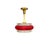 Vintage Pendant Lamp in Red and Clear Plastic with Glass Shade, 1970s For Sale - Image 11 of 11