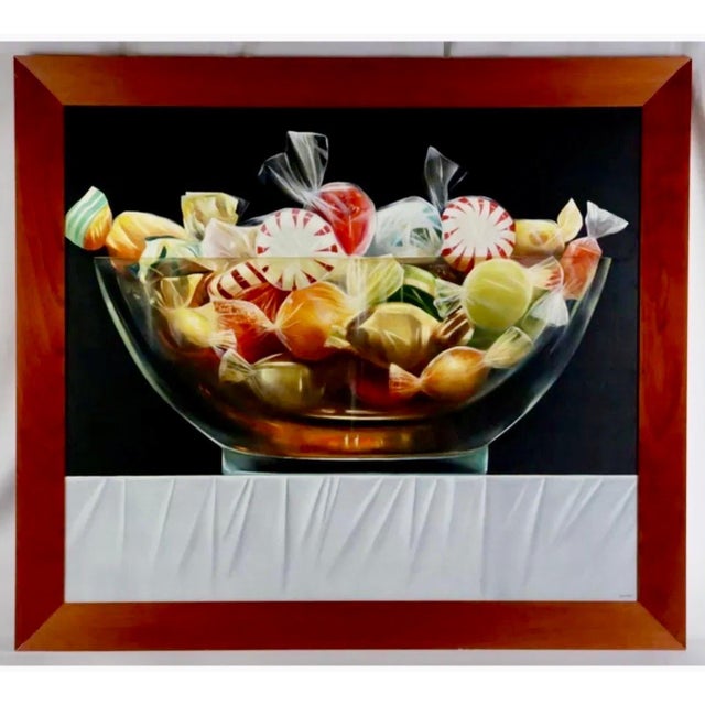 James Tormey, Original James Tormey Photo Realist Oil Painting Still Life Candy Bowl Pop Art For Sale