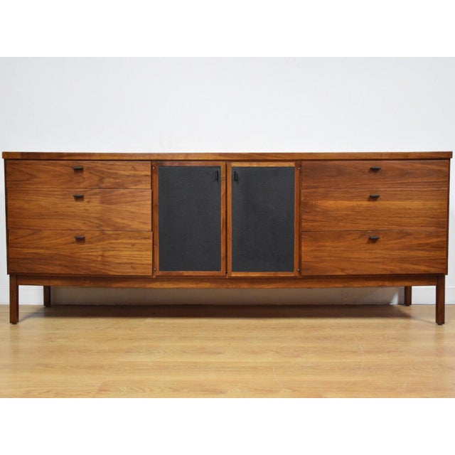 Walnut and Black Vinyl Dresser Chairish