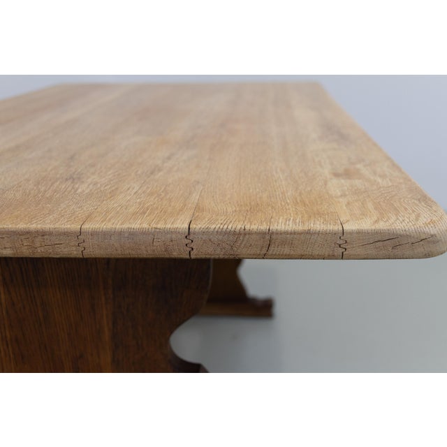 Vintage Danish Brutalist Oak Dining Table, 1960s For Sale - Image 6 of 18