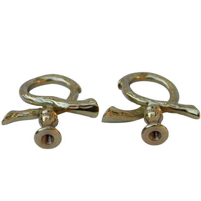 Brass Loop Lamp Finials - a Pair For Sale - Image 4 of 4