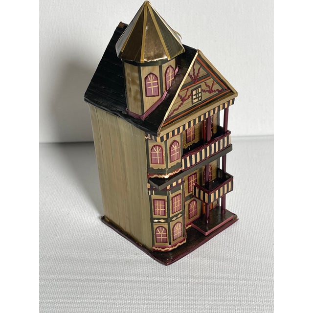 1930s Antique Folk Art Handmade Straw Miniature Doll House For Sale - Image 5 of 8