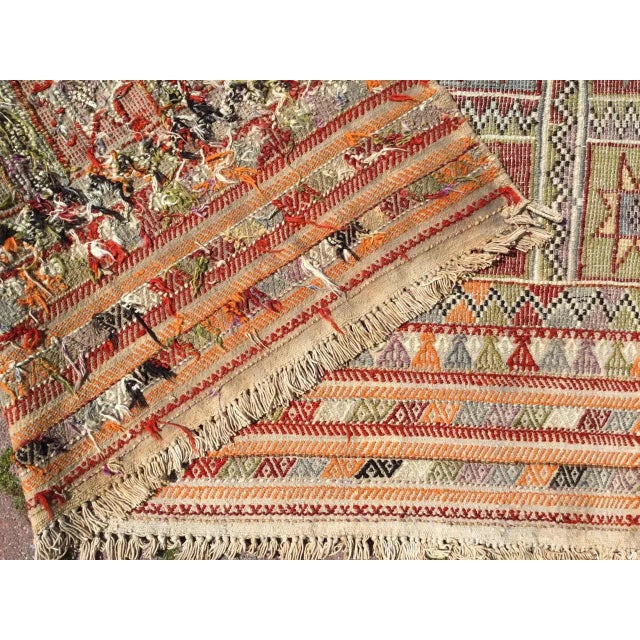 Textile Soft Color Vintage Turkish Kilim Rug - 71" X 109" For Sale - Image 7 of 8