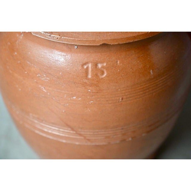 Ceramic Covered Stoneware Farm Pot For Sale - Image 7 of 11
