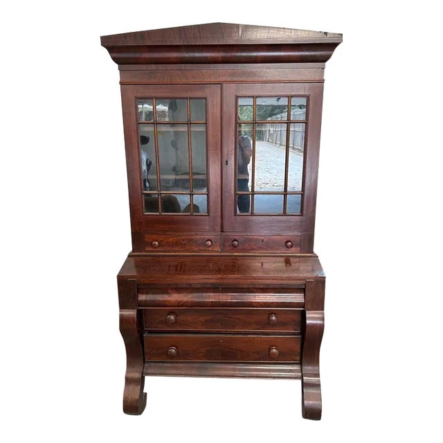 19th Century Regency Empire Secretary With Drop-Leaf Desktop For Sale
