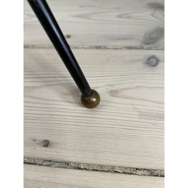 1960s Brass Tripod Floor Lamp attributed to Svend Aage Holm Sørensen with Shade by Lars Eiler Schiøler, Denmark, 1960s For Sale - Image 5 of 6