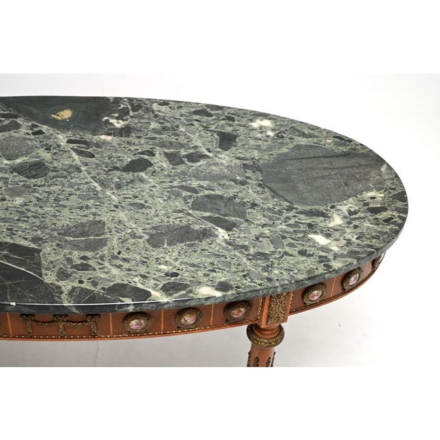 1930s Vintage French Coffee Table with Marble Top, 1930 For Sale - Image 5 of 9