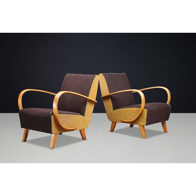 Art Deco Bentwood Lounge Chairs by Jindřich Halabala, 1940s, Set of 2 For Sale - Image 9 of 17