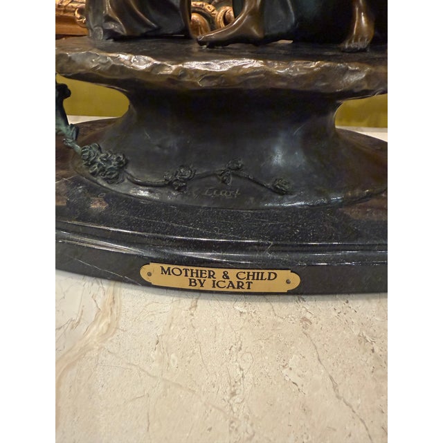 Louis Icart Mid 20th Century Mother and Child by Icart Bronze Statue For Sale - Image 4 of 15