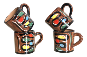 Vintage Ceramic Mugs from Deruta, Italy, 1960s, Set of 4