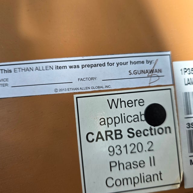 Wood Ethan Allen Empire Revival Mahogany Round Center Table With Greek Key Inlay and Brass Banding For Sale - Image 7 of 9