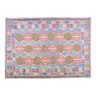 Afghan Maimana Flatweave Kilim Wool Rug, 6'8''x9'4'' For Sale