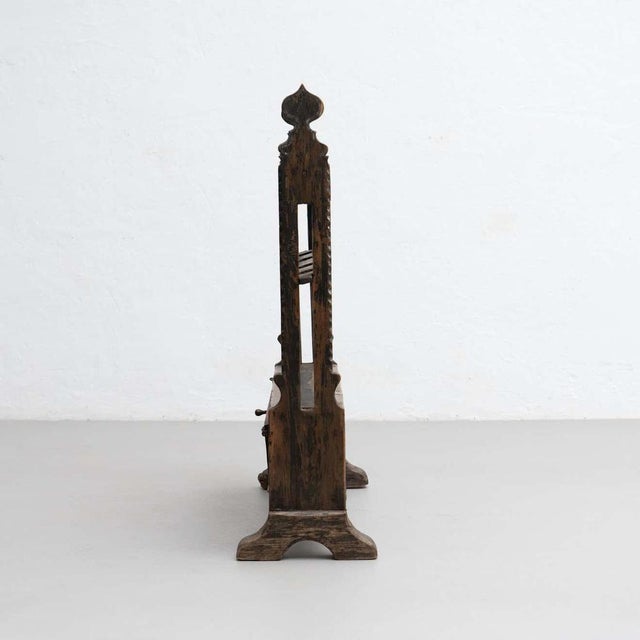 Large Spanish Hachero Candleholder in Stained Wood, 1930s For Sale - Image 10 of 14