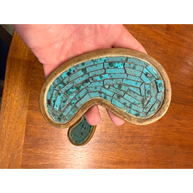 Pair of Pepe Mendoza Brass & Glass Mosaic Drawer Pulls – Made in Mexico For Sale - Image 10 of 10