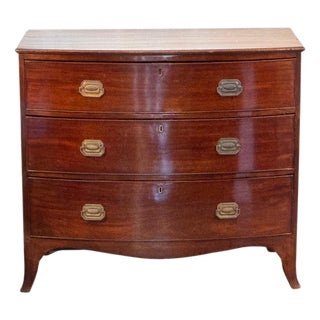 19th Century George III Mahogany Bow Front Chest For Sale