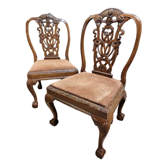 A Pair of Late 19th Century Georgian Style Side Chairs For Sale