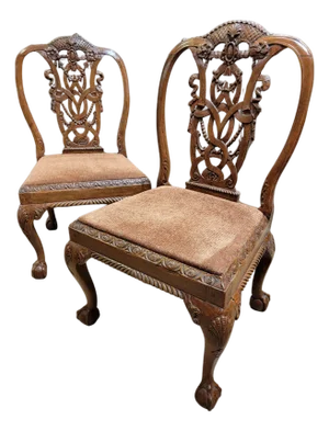 A Pair of Late 19th Century Georgian Style Side Chairs