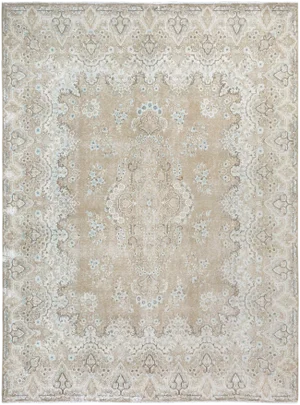 1940s Vintage Hand-Knotted Kirman Rug - 9′9″ × 12′7″