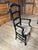 French Provincial Country Style Ebonized Wood Ladderback Dining Chairs With Rush Seats -Set of 10 For Sale - Image 3 of 17