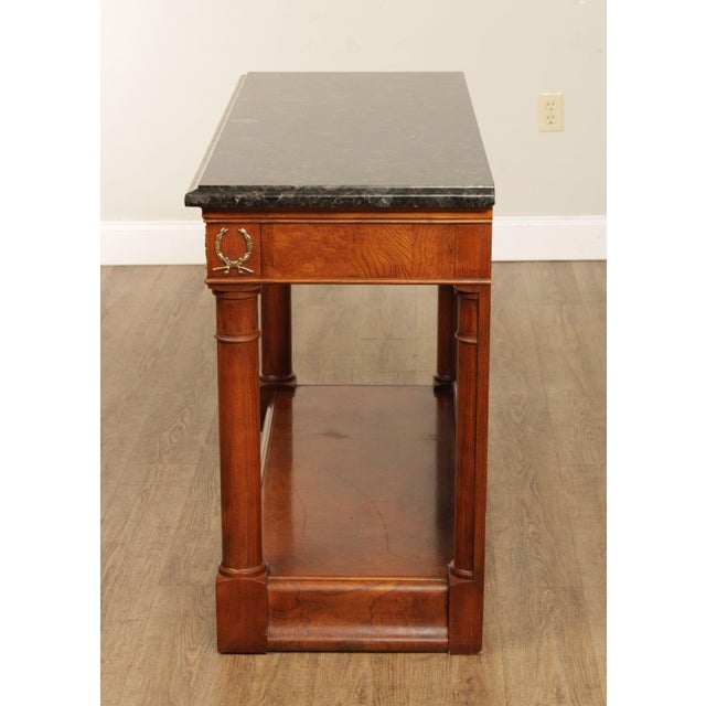 Henredon French Empire Style Burl Wood Marble Top Console Chairish