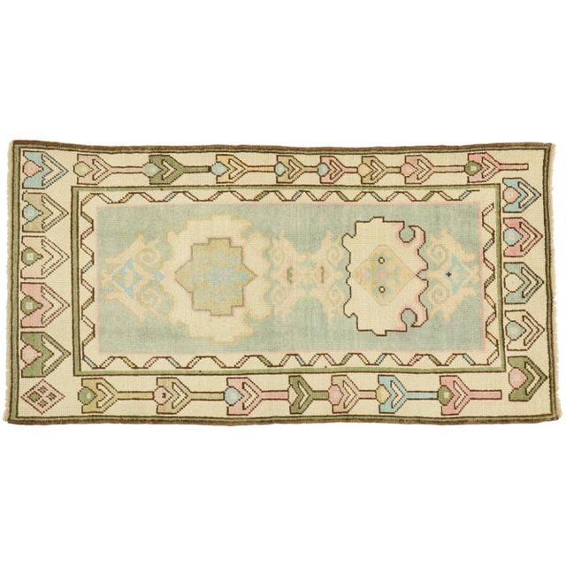Vintage Turkish Oushak Rug - 03'00 X 05'09 For Sale - Image 10 of 11