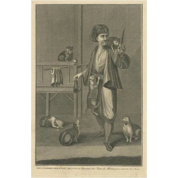 Picart, Dgi-Guerdgi Feeding Cats in the Bazaar, 1727, Print For Sale