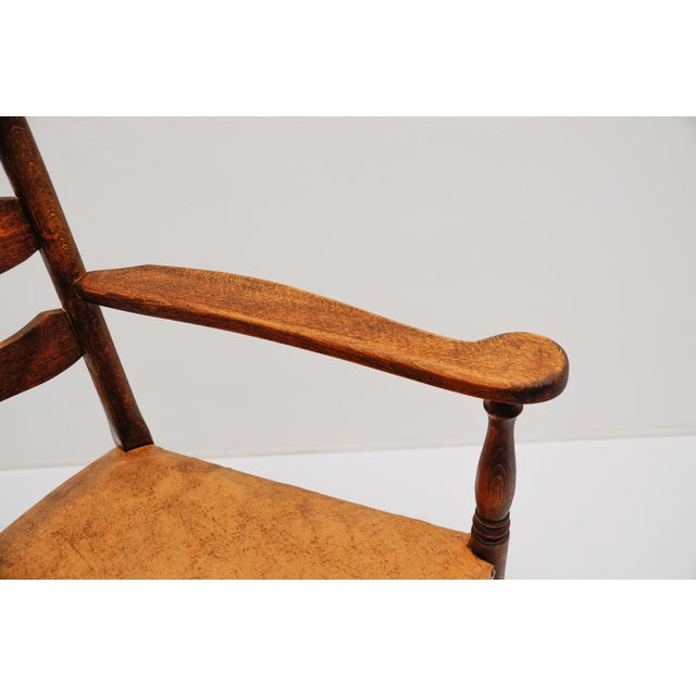 Mid-Century Modern Hand-Carved Wooden Armchair, 1950s For Sale - Image 10 of 11