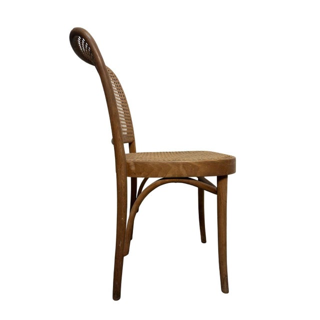 Vintage Thonet No. 811 Style Prague Bentwood & Cane Dining Chairs, Set of 4, C. 1960s–1980s For Sale - Image 9 of 18