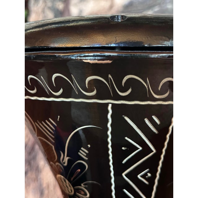 Mid-East Turkish Black Metal Engraved/Etched Darbuka/Doumbek Percussion Drum For Sale - Image 10 of 12