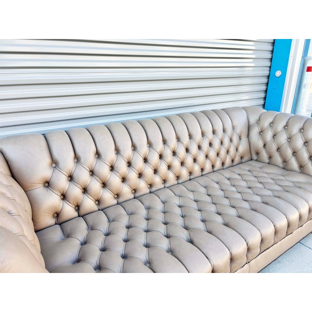 Wood 1970s Vintage Leather Chesterfield Sofa For Sale - Image 7 of 12