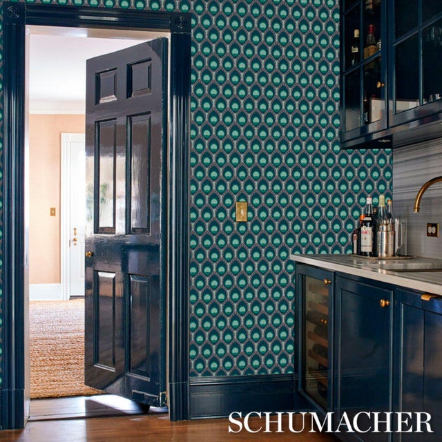 Abstract Expressionism Sample - Schumacher X Cristina Buckley Dawnridge Wallpaper in Sage For Sale - Image 3 of 3