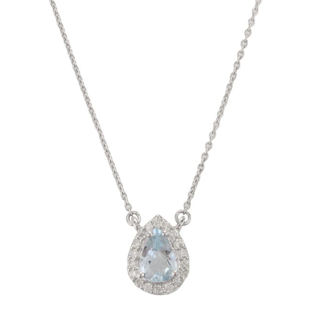 Art Deco Aquamarine Pendant Necklace For Sale
