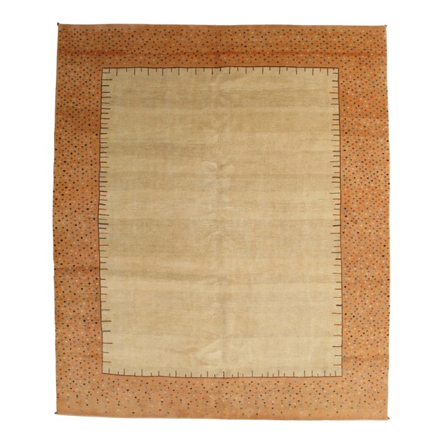 Vintage Hand-Knotted Persian Gabbeh Rug 10'3" X 12'2" For Sale