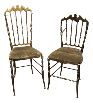 Set of Mid Century Brass Chiavari Chairs